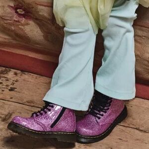 Dr. Martens 1460 8-Eye Glitter Pink Kids Toddler Boots Size 10